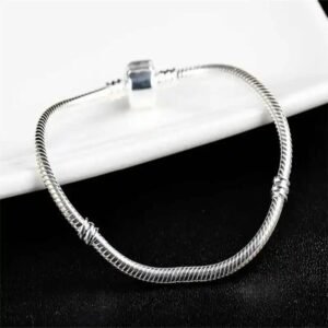 Women's 925 Sterling Silver Charm Bracelet Classic Snake Link Chain