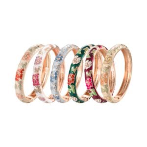Women's Floral Enamel Bangle Bracelet Ethnic Inspired Jewelry