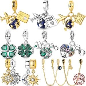Sterling Silver Sun Moon Charm Bead DIY Bracelet Jewelry Pendant