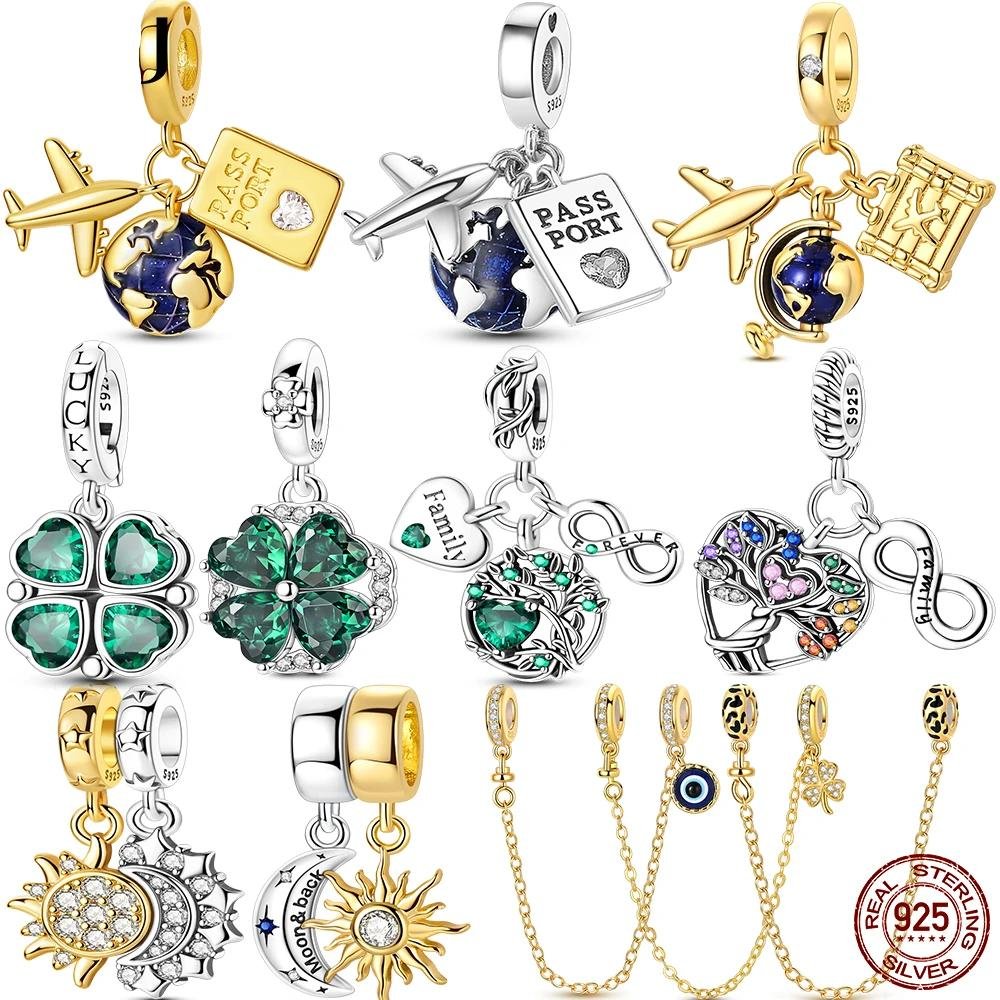 21711-c476a4.jpeg Sterling Silver Sun Moon Charm Bead DIY Bracelet Jewelry Pendant