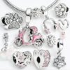 DIY Pink Series Charm Bead Bracelet Pendant for European Jewelry