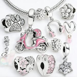 DIY Pink Series Charm Bead Bracelet Pendant for European Jewelry
