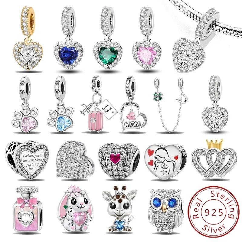 22005-b95d48.jpeg Sterling Silver Red Heart Paw Charm Zircon Bracelet Pendant